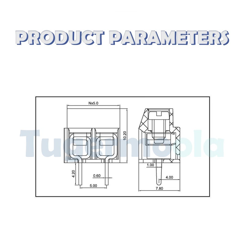 Tugermoola 72PCS 5mm/0.2inch Pitch PCB Mount Screw Terminal Block Connector 2Pin 3Pin 4Pin Circuit Board Connectors PCB Wiring Terminals Blue - Image 2
